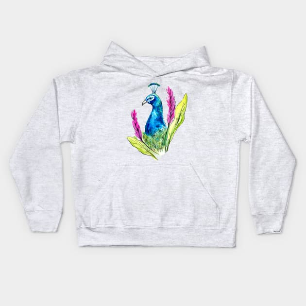 Peacock Kids Hoodie by SWON Design